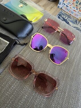 3-Pair Women's Sunglasses Set - Pink, Purple, Rose Gold